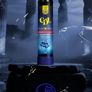 Bombona de N2O Cream Deluxe 666 g – Blueberry (arándano), vista frontal